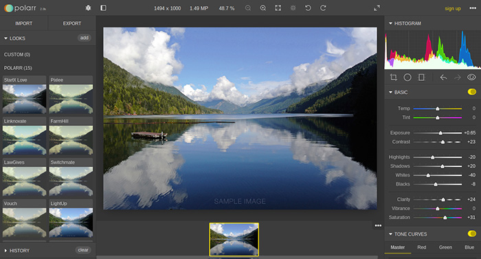 Polarr photo editor free