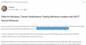 Windows 10 creators update redstone 2 to launch in april fitbit confirms