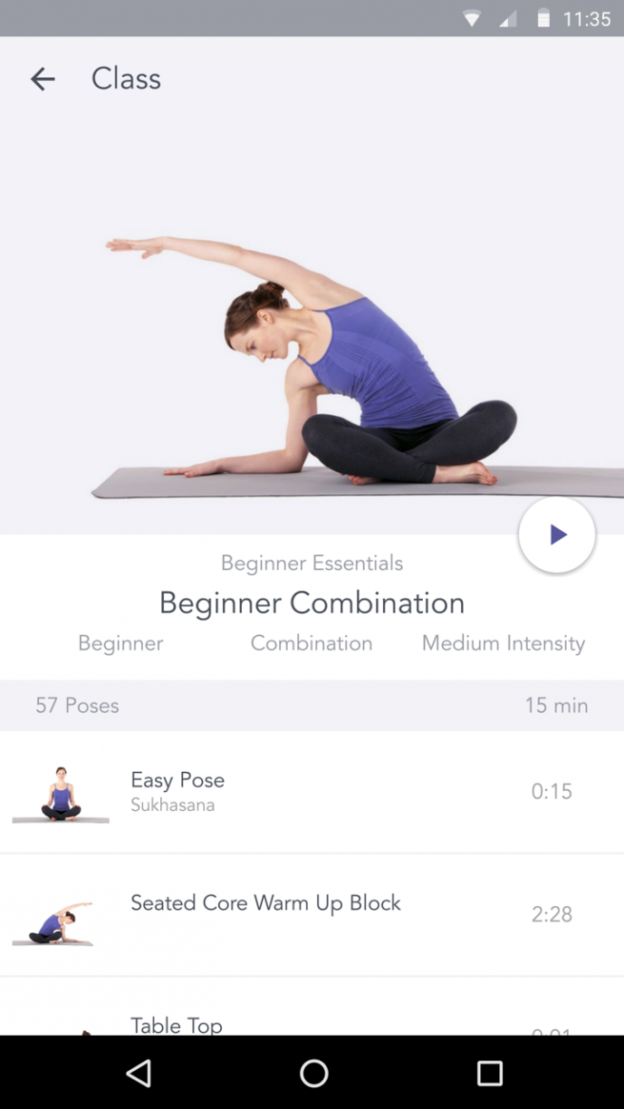Yoga studio beginner class