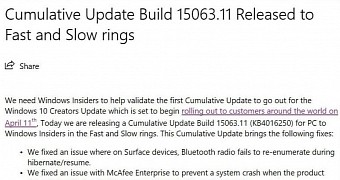 Microsoft releases cumulative update kb4016250 for windows 10 version 1703