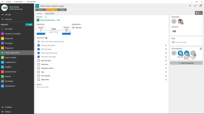Checklist details