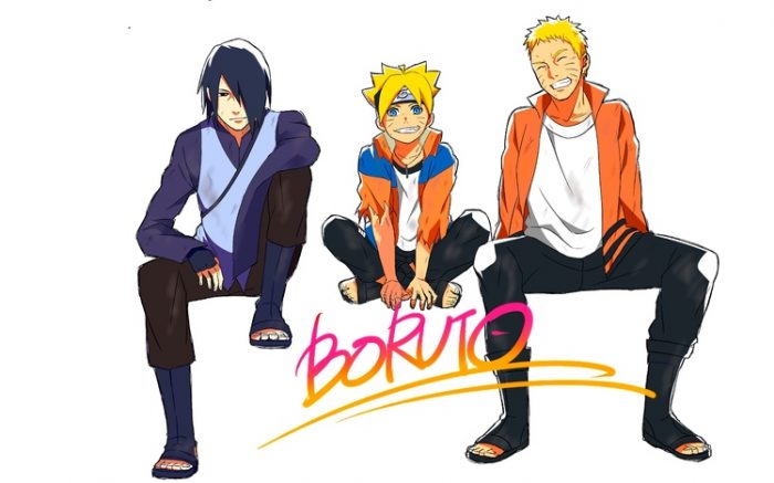 Boruto with dad and sasuke