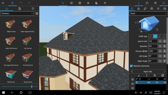 Build roof livehome3dpro win10