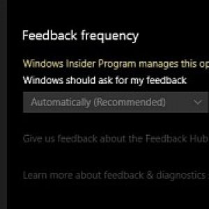 Windows 10 april 2018 update bug feedback frequency can t be changed