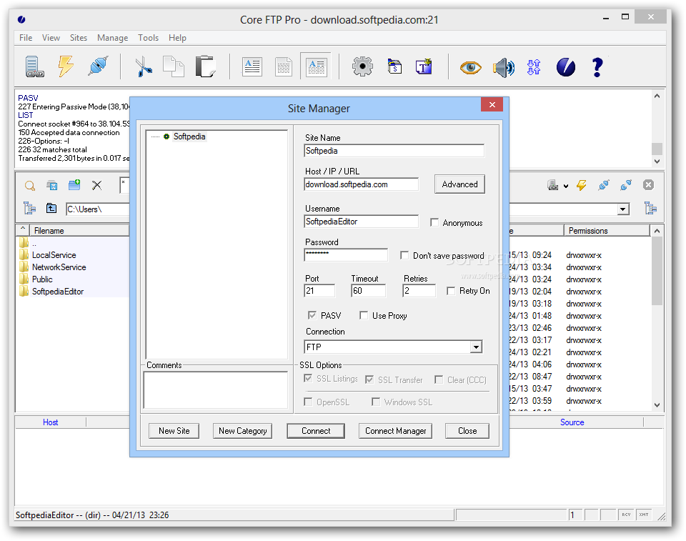 Core FTP on Windows 10