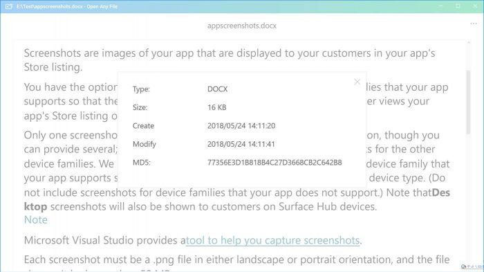 Openanyfiles example