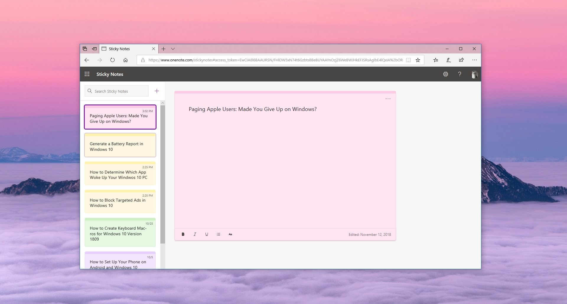 microsoft sticky notes download windows 10
