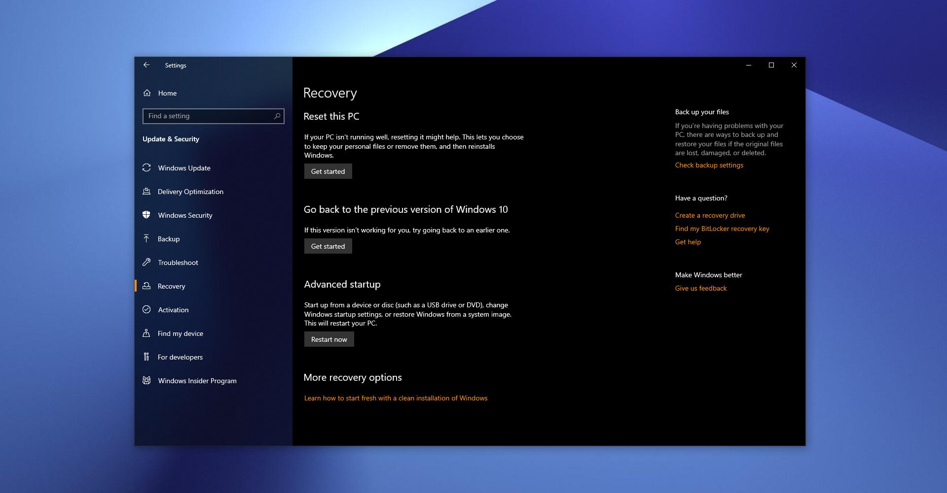 How the new reset feature works in windows 10 version 1903 524501 2