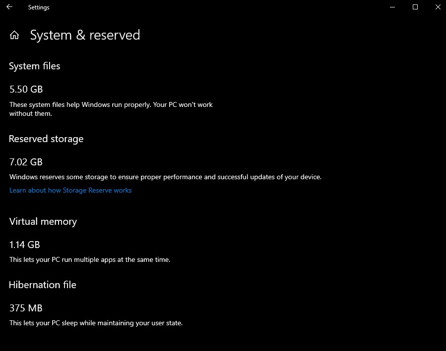 How to enable reserved storage in windows 10 19h1 524485 3