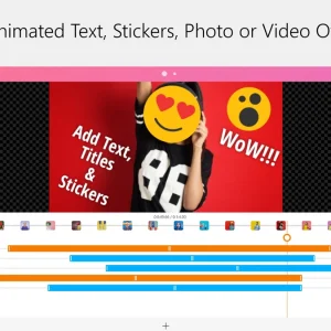 Overlays animated text stickers