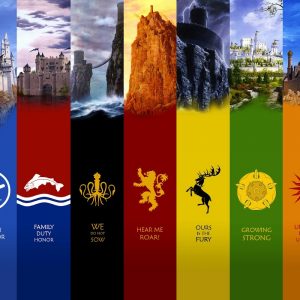 All houses logos game of thrones background 4k