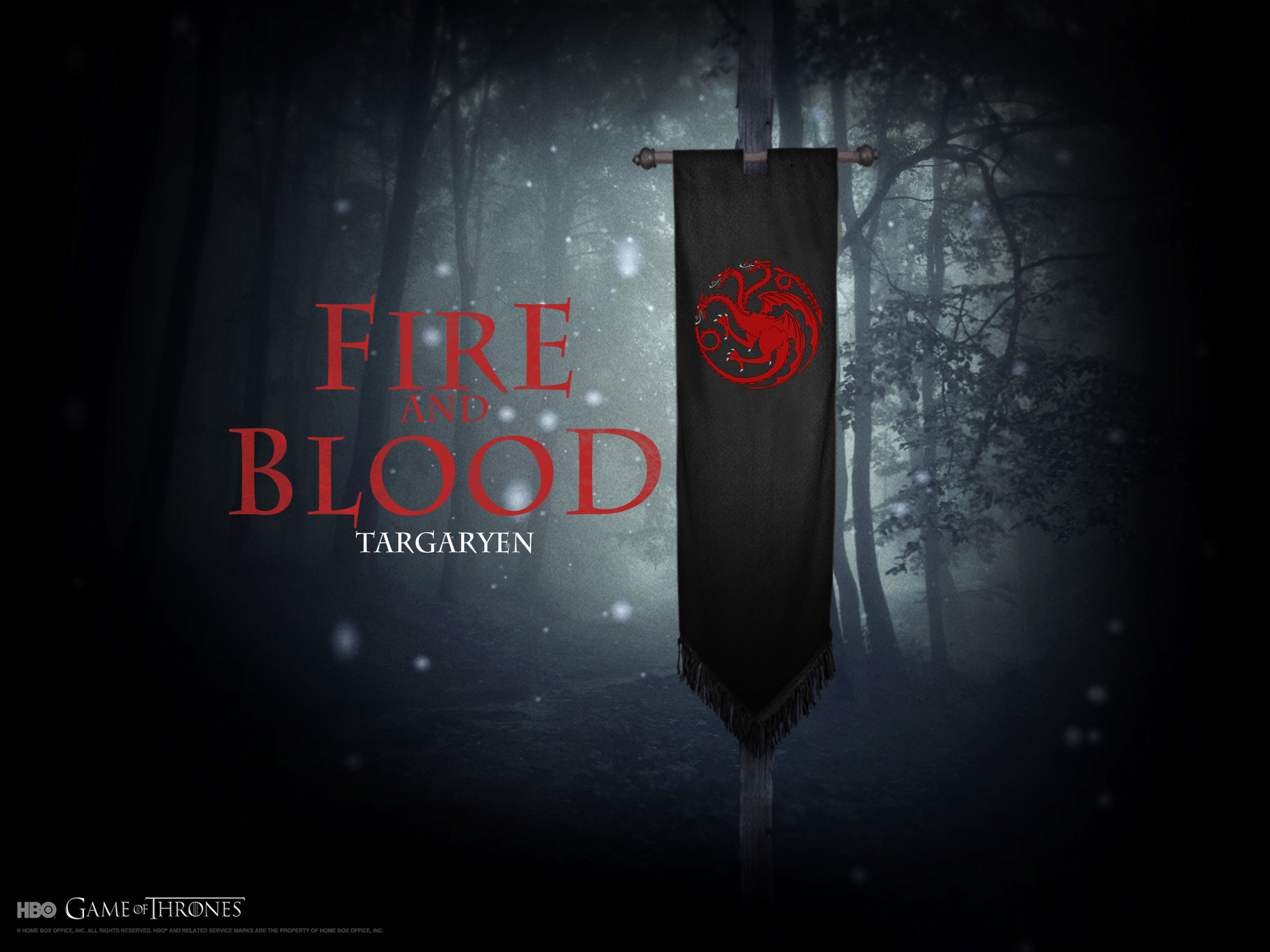 Fire and blood wallpaper