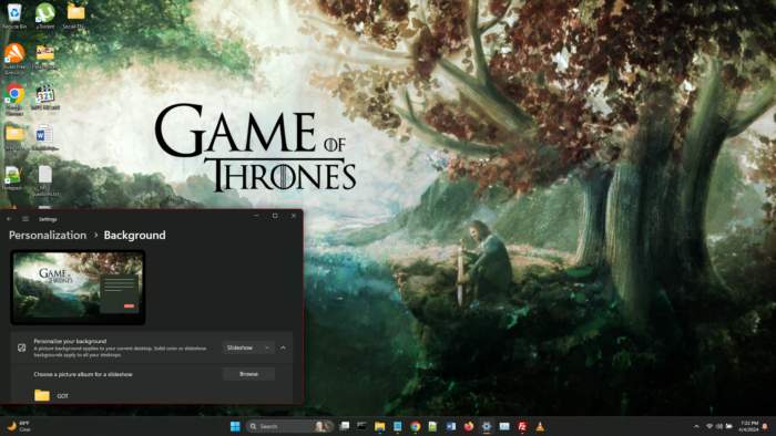 Game of thrones theme screenshot