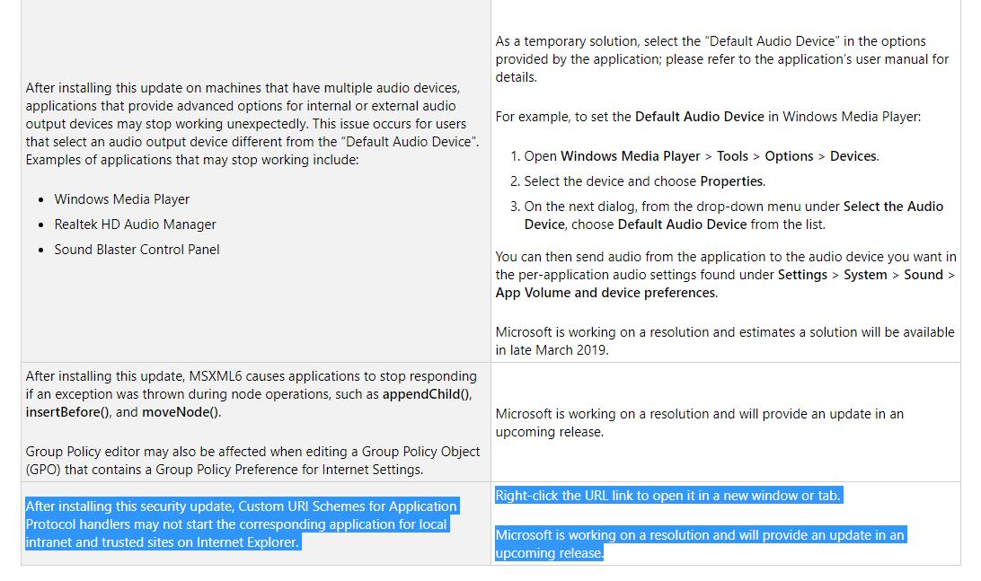Microsoft confirms a fourth issue in windows 10 cumulative update kb4489899 525294 2