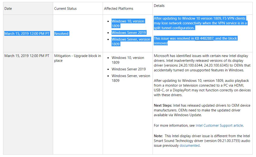 Microsoft resolves another major bug in windows 10 version 1809 525325 2