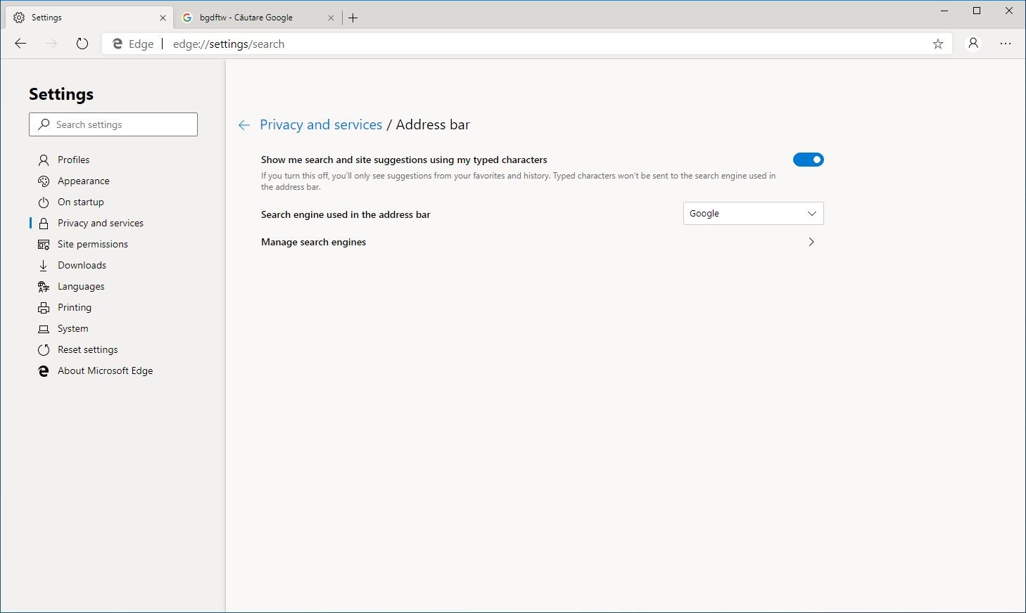 Use google as default search engine in chromium based microsoft edge 525463 2