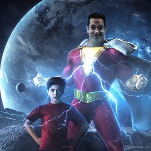 Asher angel with zachary levi background