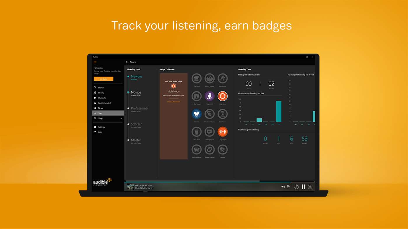 Track listening badges