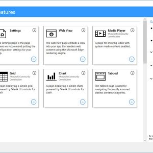 Select pages features windows template studio