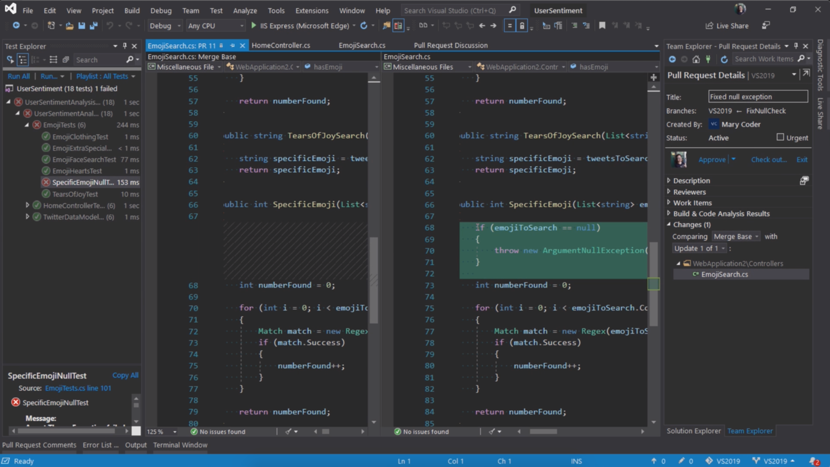 Vs 2019 code review