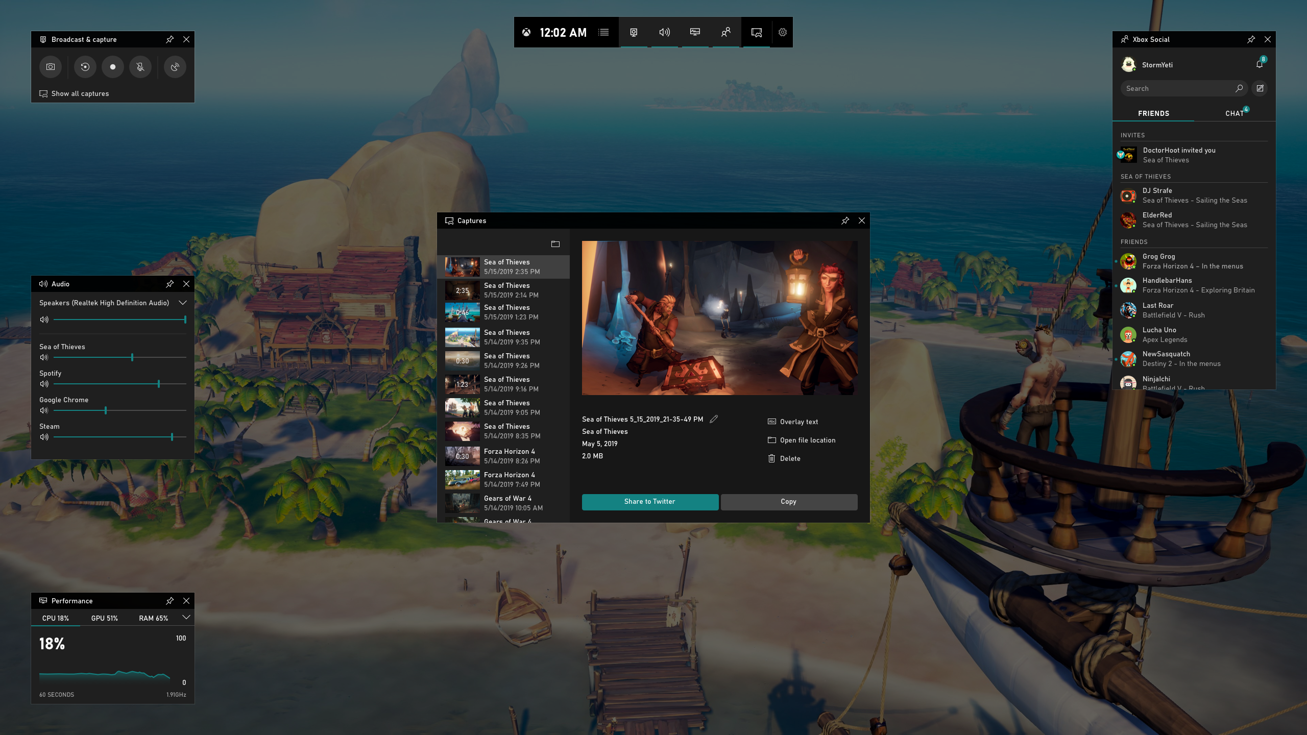 Xbox-GameBar-Screenshot - Windows Mode