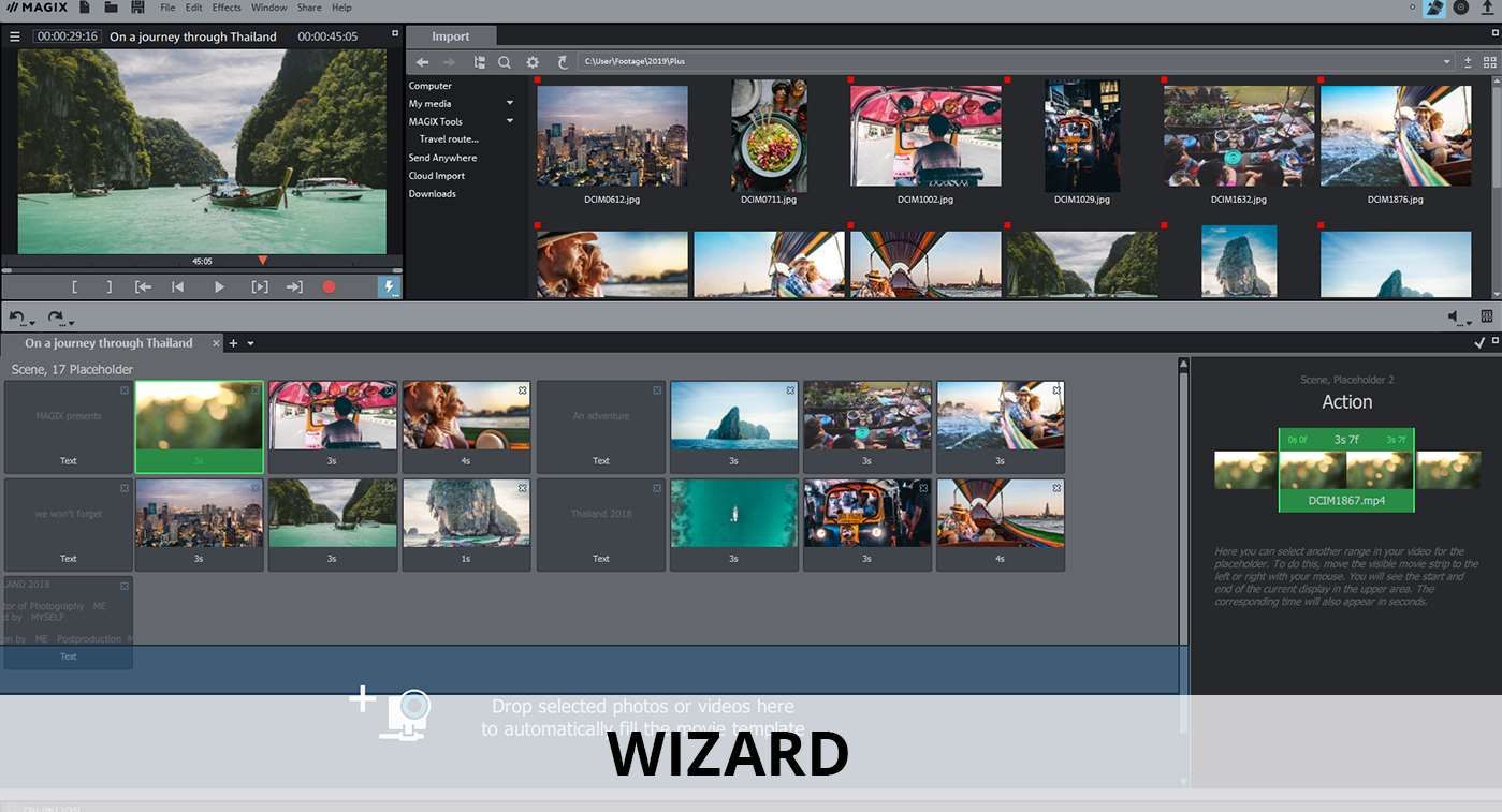 Easy wizard for video editing