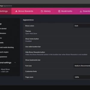 Brave browser custom theme