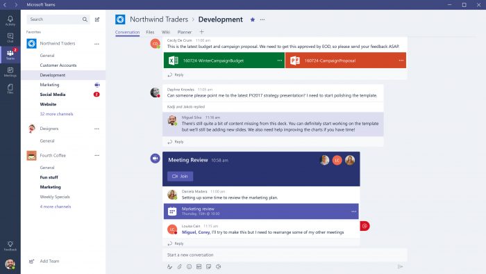 Microsoft teams content