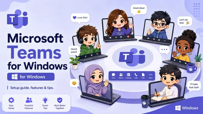 Teams on pc cover Teams on pc cover - Microsoft Teams for Windows: Complete Setup Guide (2026)