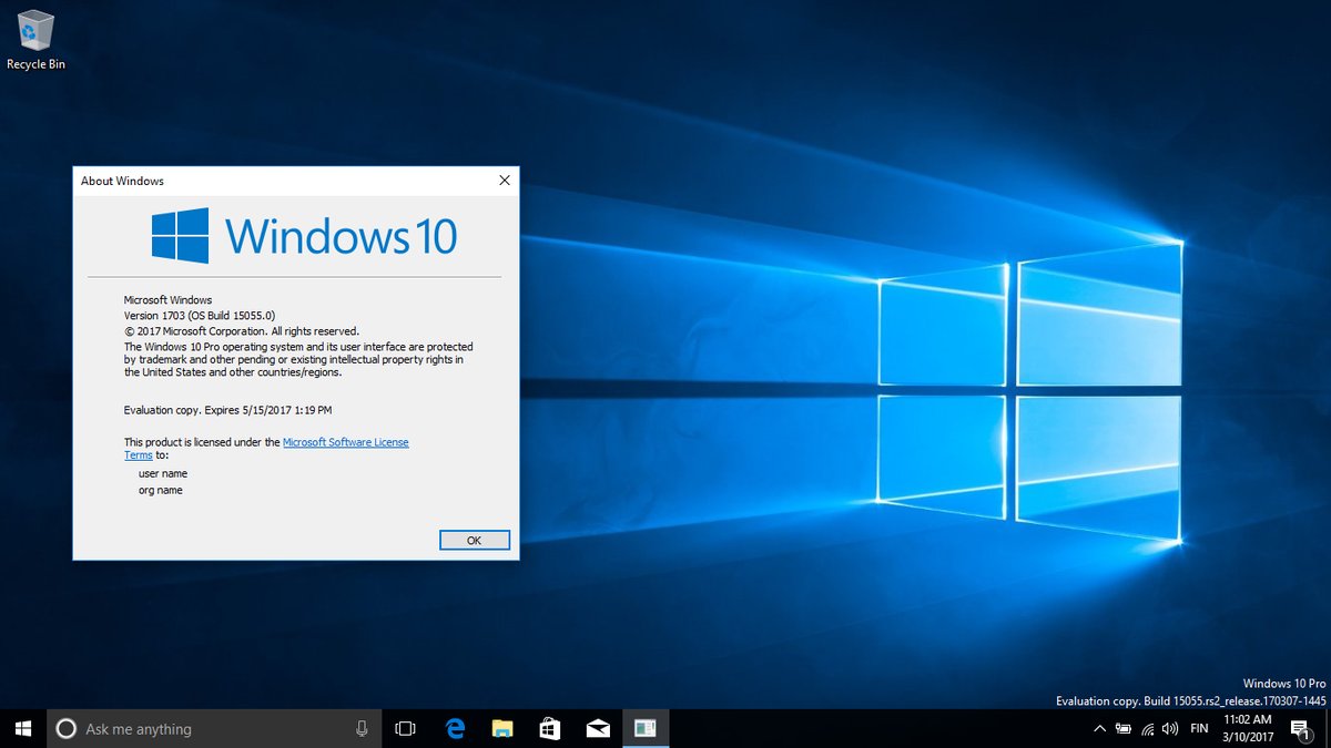 Microsoft upgrade from windows 10 version 1703 or else 527160 2