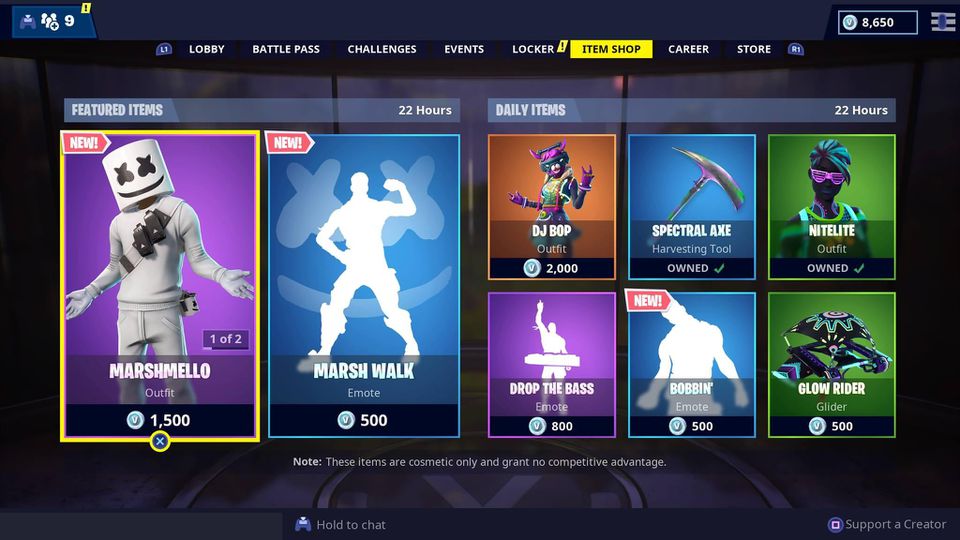 Fortnite battle royale new items