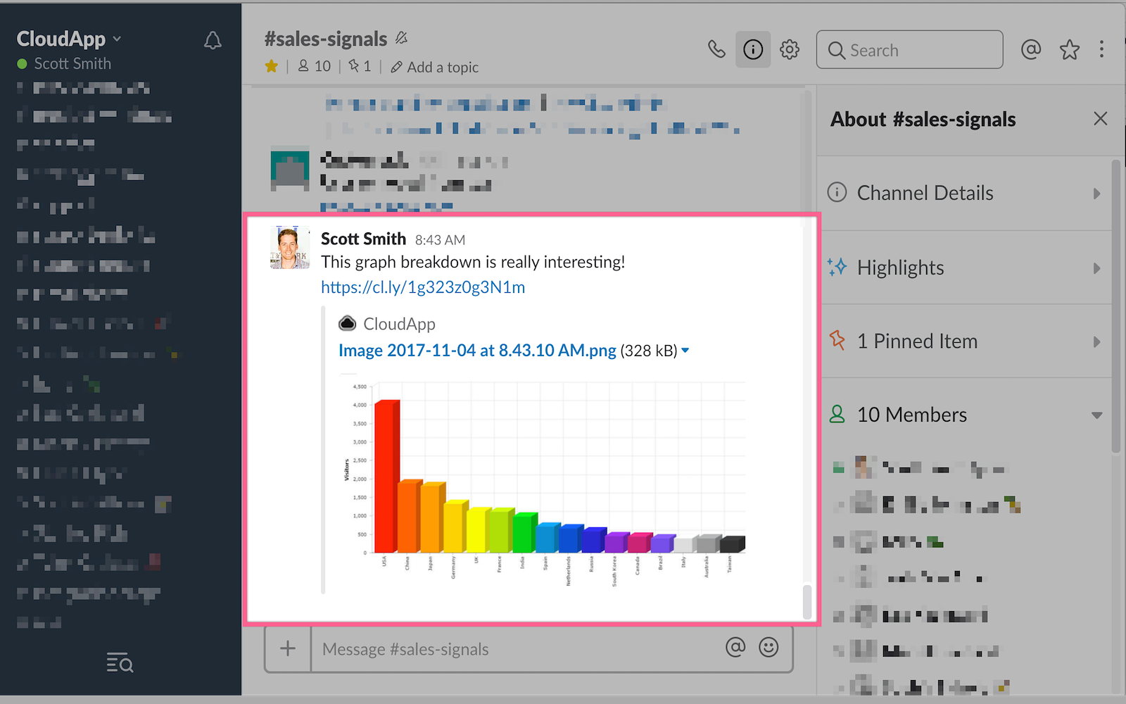 Slack cloud screenshot