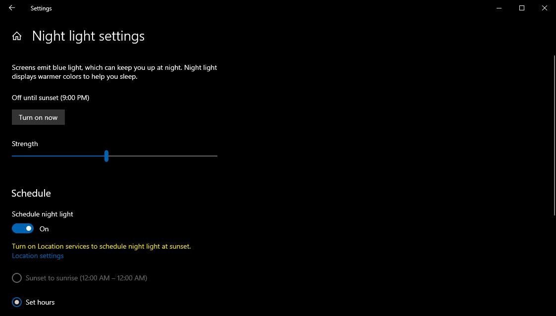 Windows 10 s night light vs f lux 527283 2