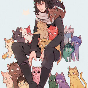 Aizawa hd with cats background