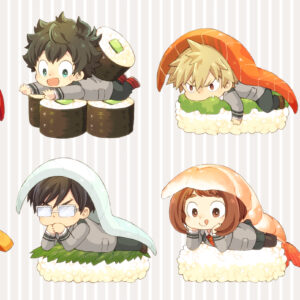 Chibi food characters cute scaled