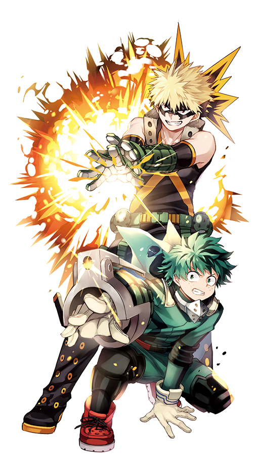 Deku with baku quirk attack