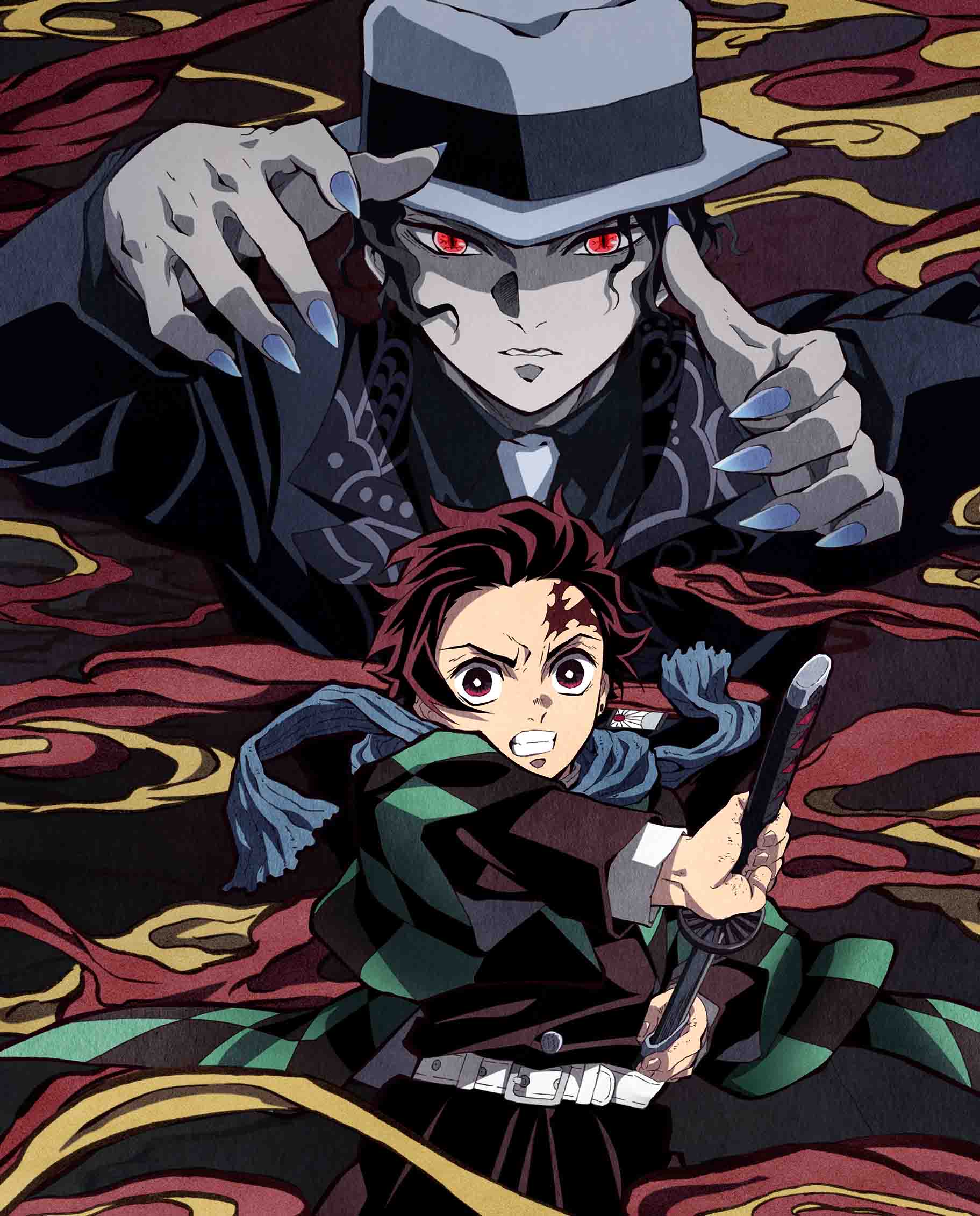 Muzan with tanjirou cool wallpaper