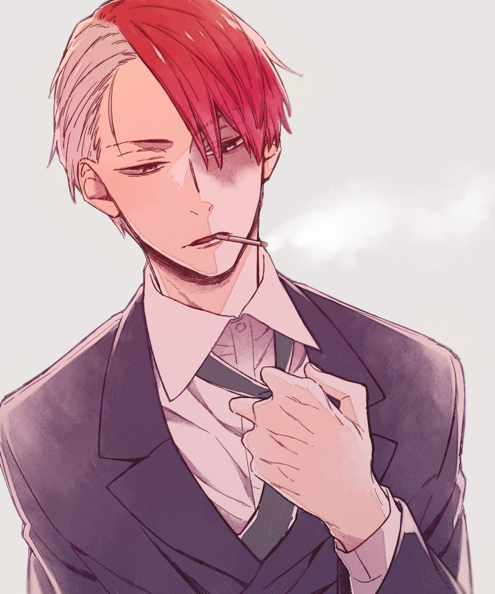 Shouto wallpaper suit smoking