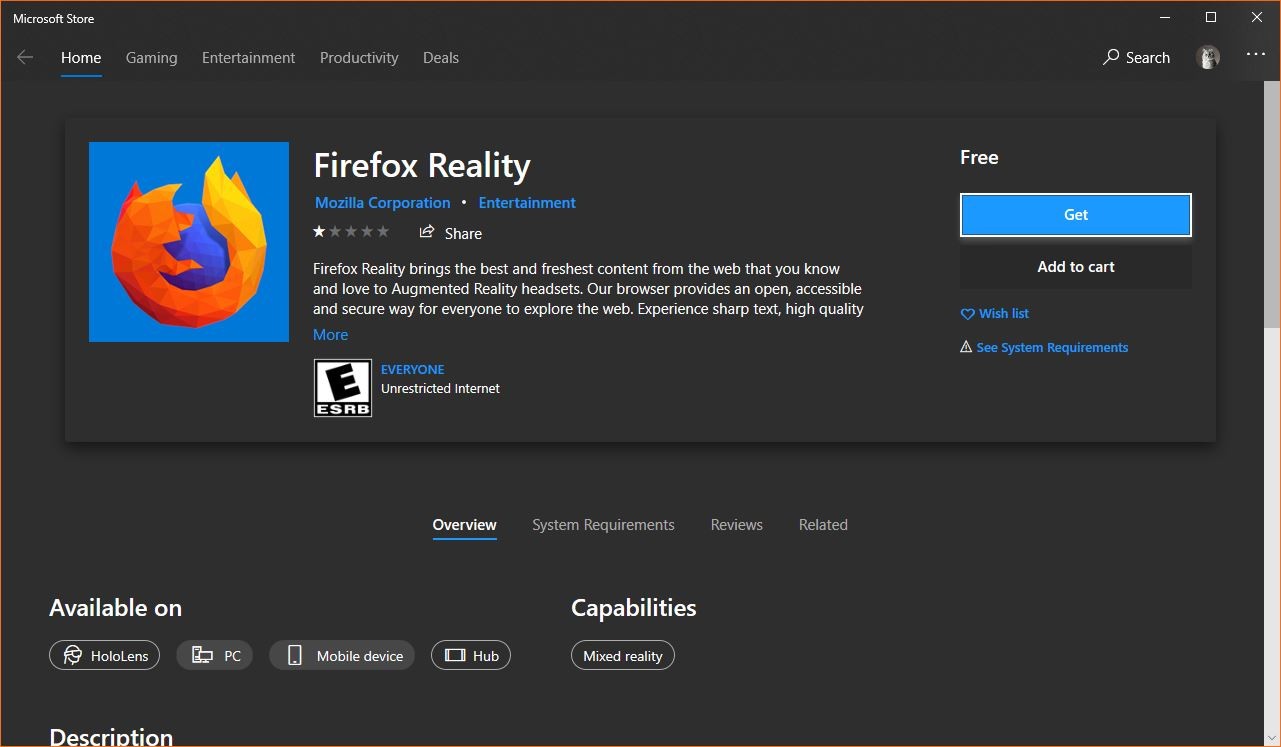 Mozilla releases early version of firefox reality for windows 10 528663 2