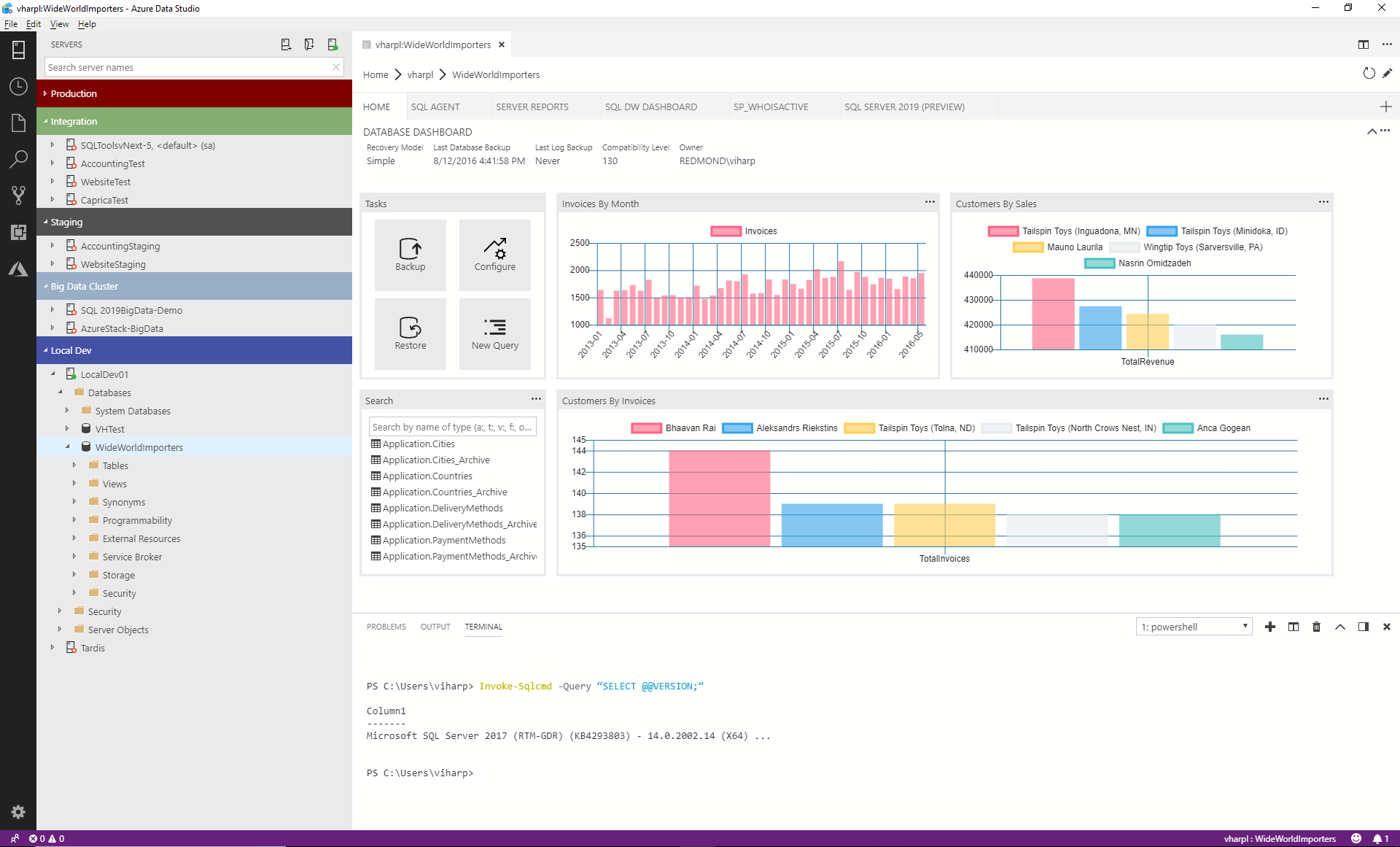 Azure data studio view data