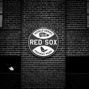 Black white fenway park