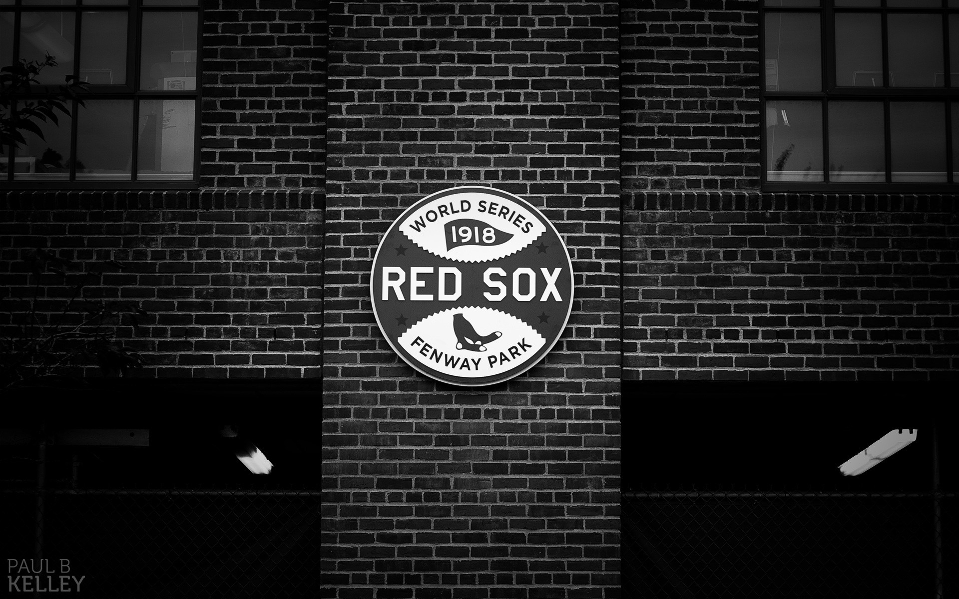 Black white fenway park