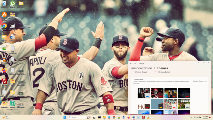 Boston redsox theme screenshot