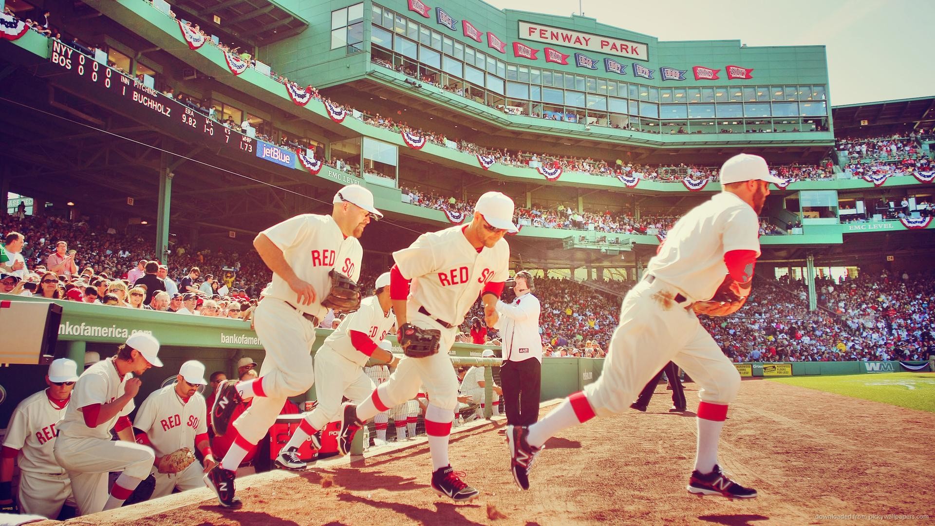 Fenway park with classic jerseys
