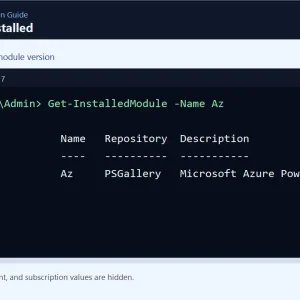 Azure powershell check installed version windows