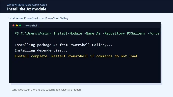 Azure powershell install az module windows - Azure PowerShell on Windows: How to install and use it