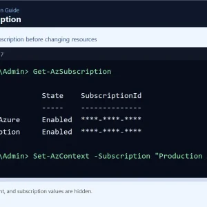 Azure powershell set azcontext subscription windows