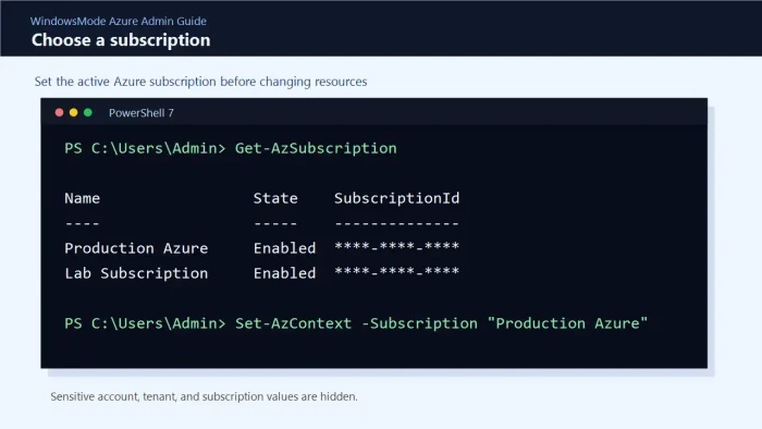 Azure powershell set azcontext subscription windows - Azure PowerShell on Windows: How to install and use it
