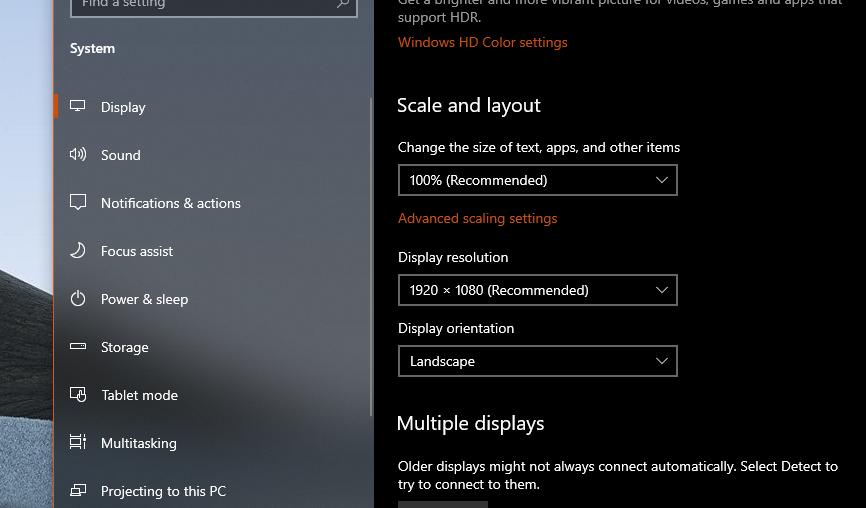 rotate screen hotkey win 10
