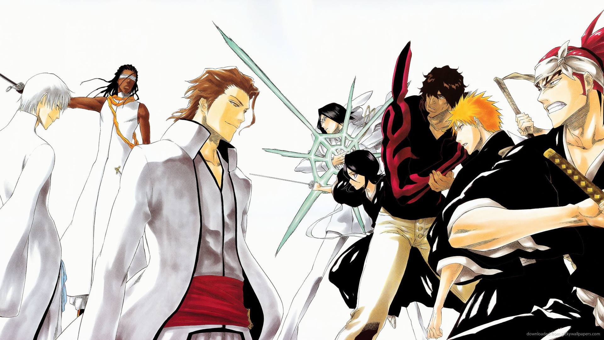 Aizen with gin and kaname tosen